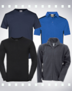 T-Shirts, Poloshirts, Sweatshirts, Fleece